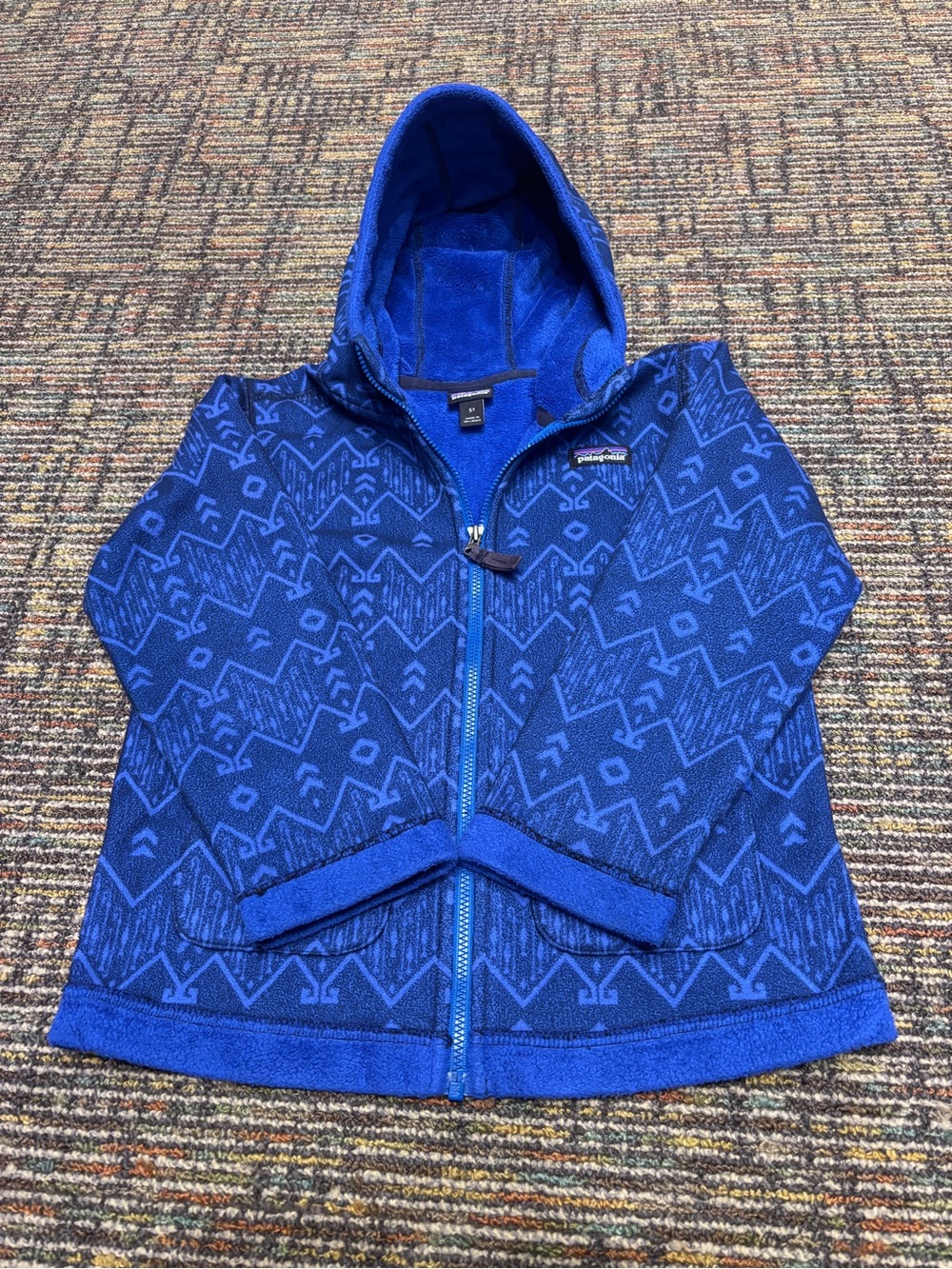 Patagonia 5T Royal Blue Full Zip Hooded Jacket